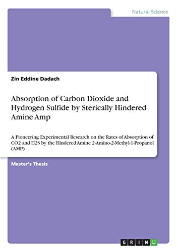 Absorption of Carbon Dioxide and Hydrogen Sulfide by Sterically Hindered Amine Amp: A Pioneering Experimental Research on the Rates of Absorption of ... Amine 2-Amino-2-Methyl-1-Propanol (AMP)