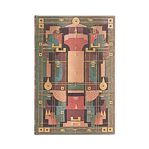 Agenda 18 Mois 2025 Paperblanks - Mini Format (95x140mm) - La Tanière Du Lion - Design Art Déco - Fermeture Élastique