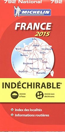 Michelin Frankreich 2015 (widerstandsfähig): Straßen- und Tourismuskarte 1:1.000.000 (MICHELIN Nationalkarten)