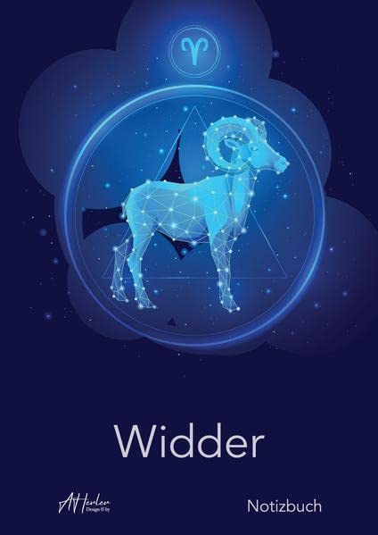 Sternzeichen Widder Notizbuch | Designed by Alfred Herler: Liniertes Notizbuch mit mit 150 Seiten in edlem Astrologie-Design zum niederschreiben ... und Ideen (Sternzeichen Notizbuch: liniert)