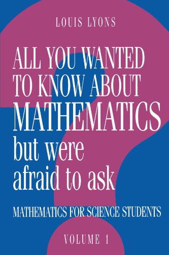 Mathematics for Science Students Volume 1: All You Wanted to Know About Mathematics but Were Afraid to Ask