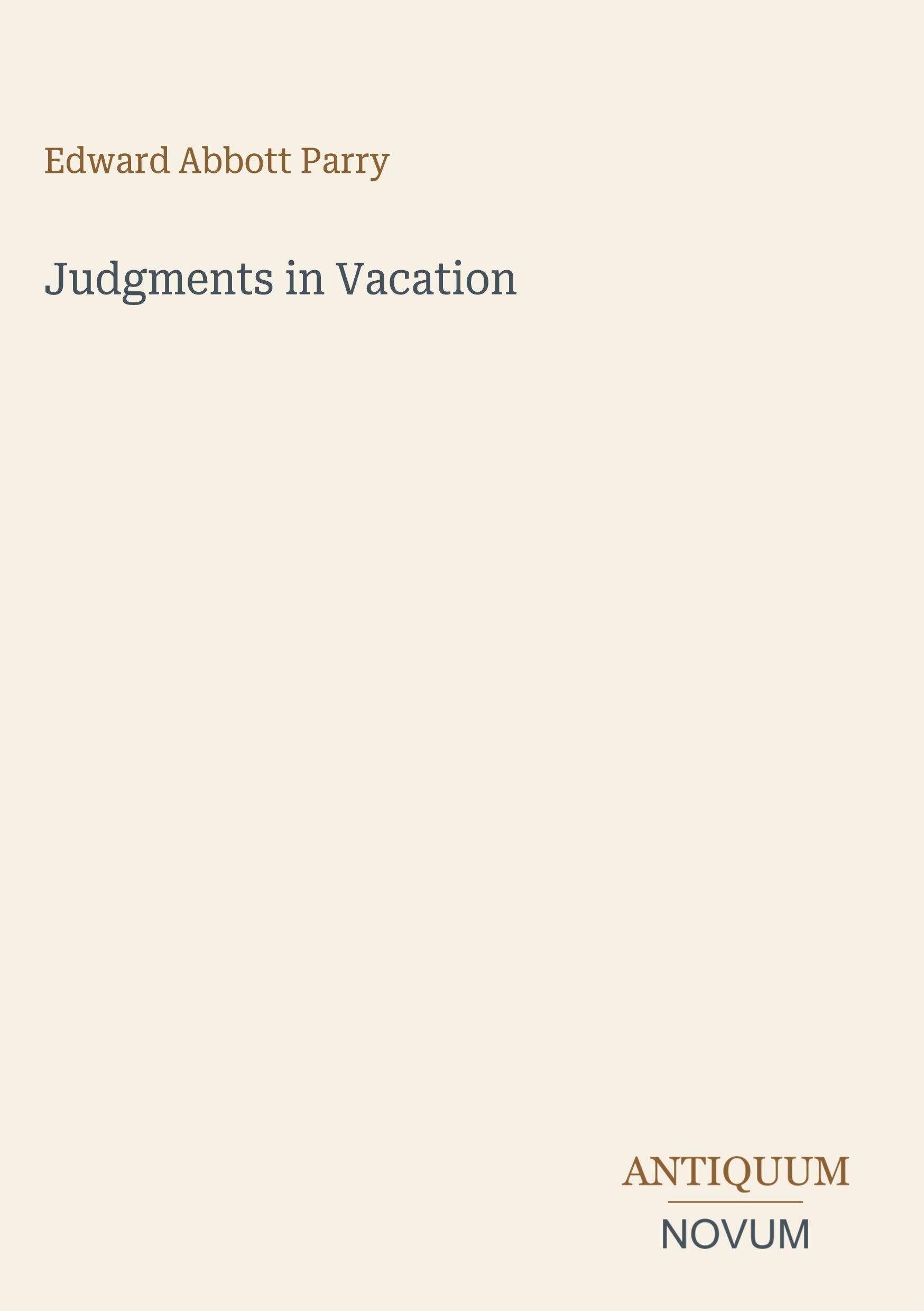 Judgments in Vacation