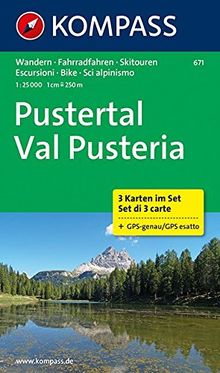Pustertal - Val Pusteria: Wanderkarten-Set in der Schutzhülle mit Radrouten und Skitouren. GPS-genau. 1:25000 (KOMPASS-Wanderkarten, Band 671)