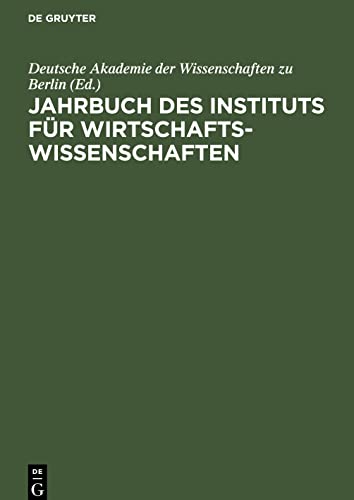 Jahrbuch des Instituts für Wirtschaftswissenschaften, Jahrbuch des Instituts für Wirtschaftswissenschaften