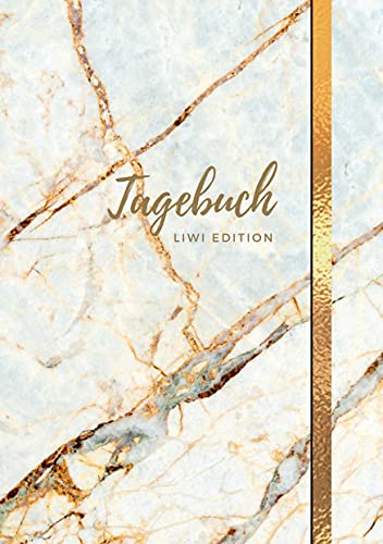 Tagebuch - A5 liniert - 100 Seiten 90g/m² - Soft Cover Motiv Marmor weiß - FSC Papier: Diary - A5 - Paperback