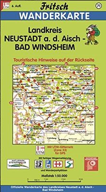 Fritsch Karten, Nr.71, Frankens gemütliche Ecke, Landkreis Neustadt an der Aisch, Bad Windsheim (Fritsch Wanderkarten 1:50000)