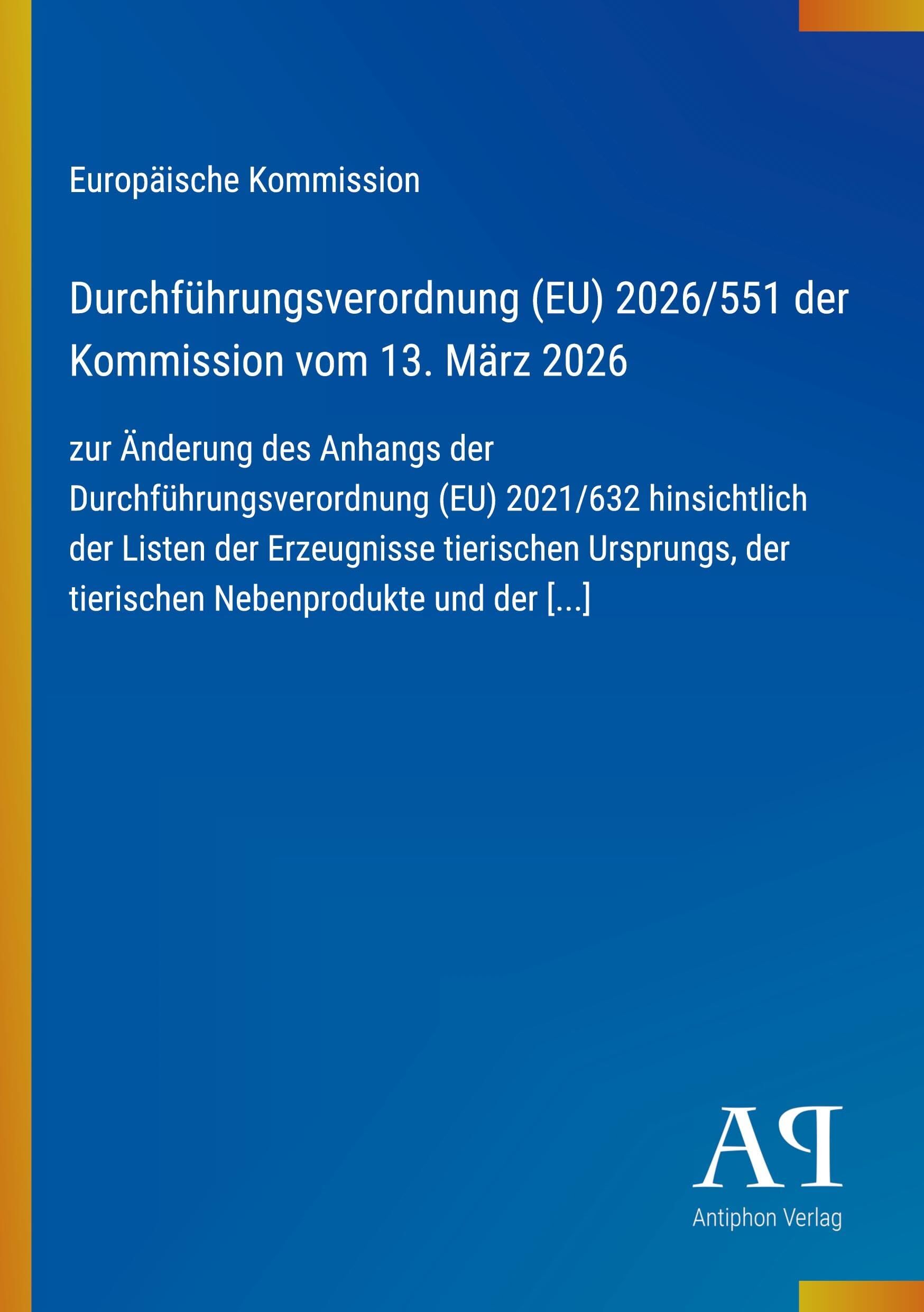 Durchführungsverordnung (EU) 2026/551 der Kommission vom 13. März 2026