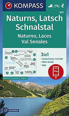 KOMPASS Wanderkarte Naturns, Latsch, Schnalstal, Naturno, Laces, Val Senales: 3in1 Wanderkarte 1:25000 mit Aktiv Guide inklusive Karte zur offline ... in der KOMPASS-App. Fahrradfahren. Skitouren.