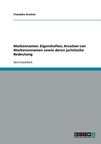 Markennamen. Eigenchaften, Kreation von Markenennamen sowie deren juristische Bedeutung