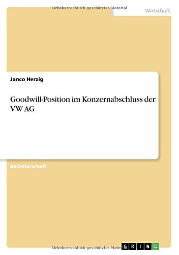 Goodwill-Position im Konzernabschluss der VW AG