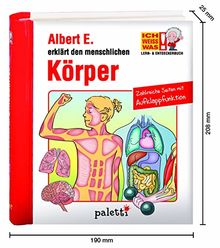 ICH WEISS WAS! Lern- und Entdeckerbuch Albert E. erklärt den menschlichen Körper Wissensbuch mit Aufklappfunktionen