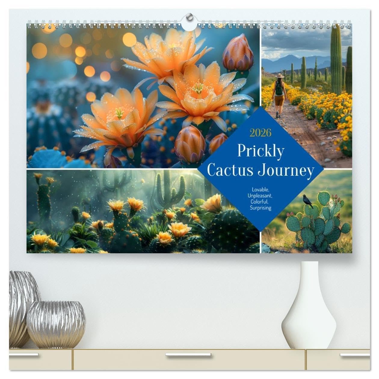 Prickly Cactus Journey (High Quality Premium Wall Calendar 2026 DIN A2 landscape),CALVENDO 12 Month Wall Calendar: Flowering spines - An annual journey through cacti