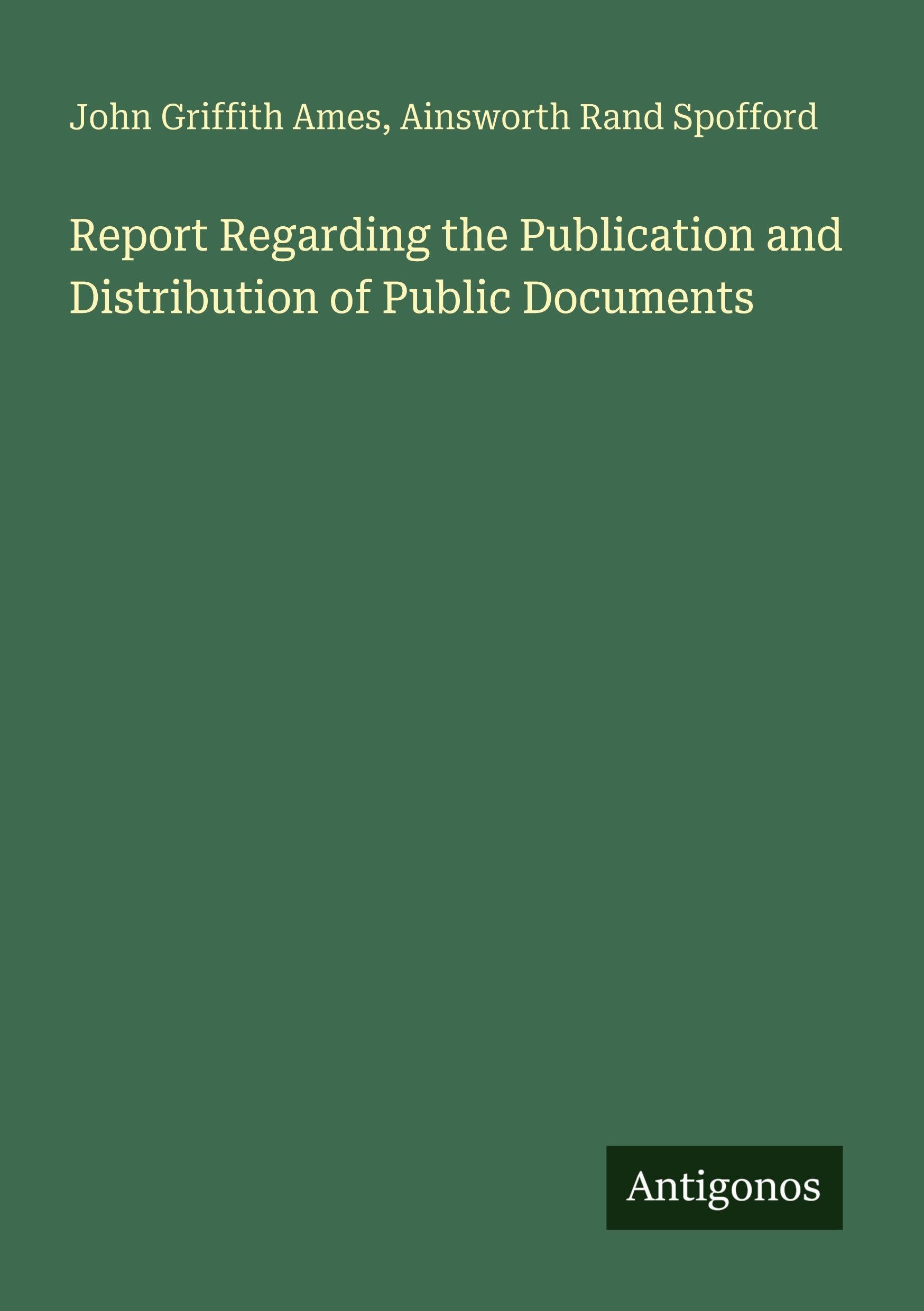 Report Regarding the Publication and Distribution of Public Documents