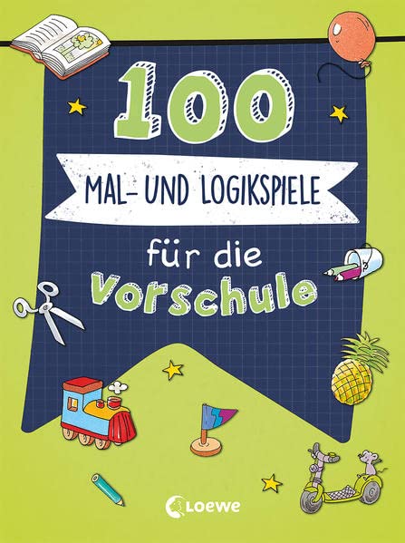 100 Mal- und Logikspiele für die Vorschule: Bunte Rätselmischung in Buchform - fördert das logische Denken von Kindern ab 5 Jahren (100 Übungen)