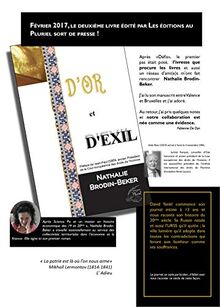 D'Or et d'Exil - Roman - Nathalie Brodin-Beker - Preface Jean-Paul Costa von Nathalie Brodin-Beke | Buch | Zustand sehr gut