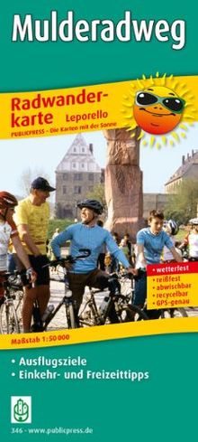 Radwanderkarte Mulderadweg: Mit Ausflugszielen, Einkehr- & Freizeittipps, wetterfest, reißfest, abwischbar, GPS-genau. 1:50000: Freiberg / Zwickau - ... Entfernungen, Höhenprofile, GPS-genau