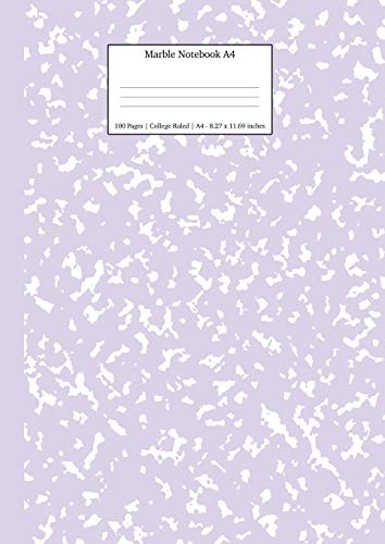 Marble Notebook A4: Lilac Purple College Ruled Journal (Pastel Stationery Notebooks a4, Band 2)