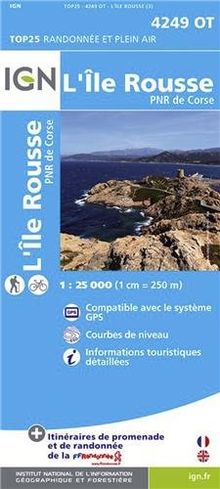 Korsika L'Ile Rousse - Parque National de la Corse 1 : 25 000 (Ign Map)