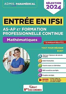 Entrée en IFSI AS-AP et formation professionnelle continue : mathématiques : sélection 2024