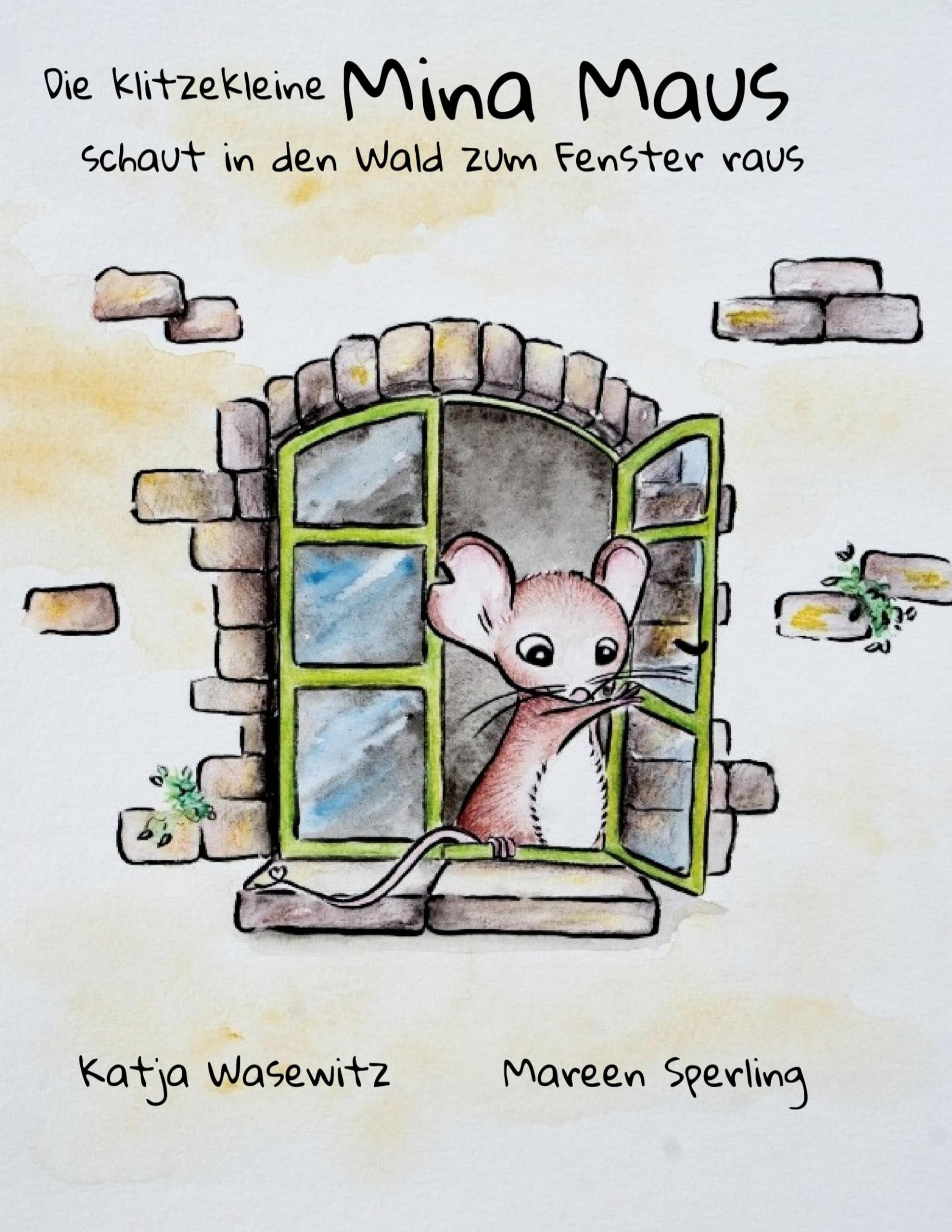 Die klitzekleine Mina Maus: schaut in den Wald zum Fenster raus