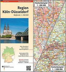 Region Köln-Düsseldorf: Karte 1:200 000 mit Übersichtskarte 1:1 000 000 (Regionalkarten 1:200000)