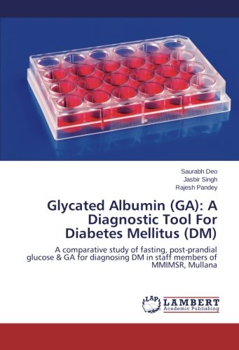 Glycated Albumin (GA): A Diagnostic Tool For Diabetes Mellitus (DM): A comparative study of fasting, post-prandial glucose & GA for diagnosing DM in staff members of MMIMSR, Mullana