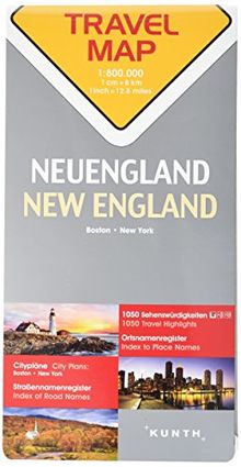 Reisekarte Neuengland 1:800.000: Travel Map New England