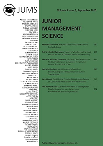 Junior Management Science, Volume 5, Issue 3, September 2020