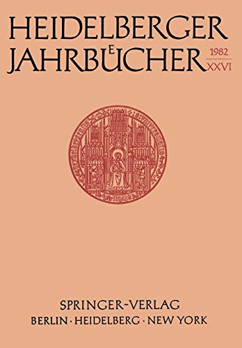 Heidelberger Jahrbücher 1982 XXVI