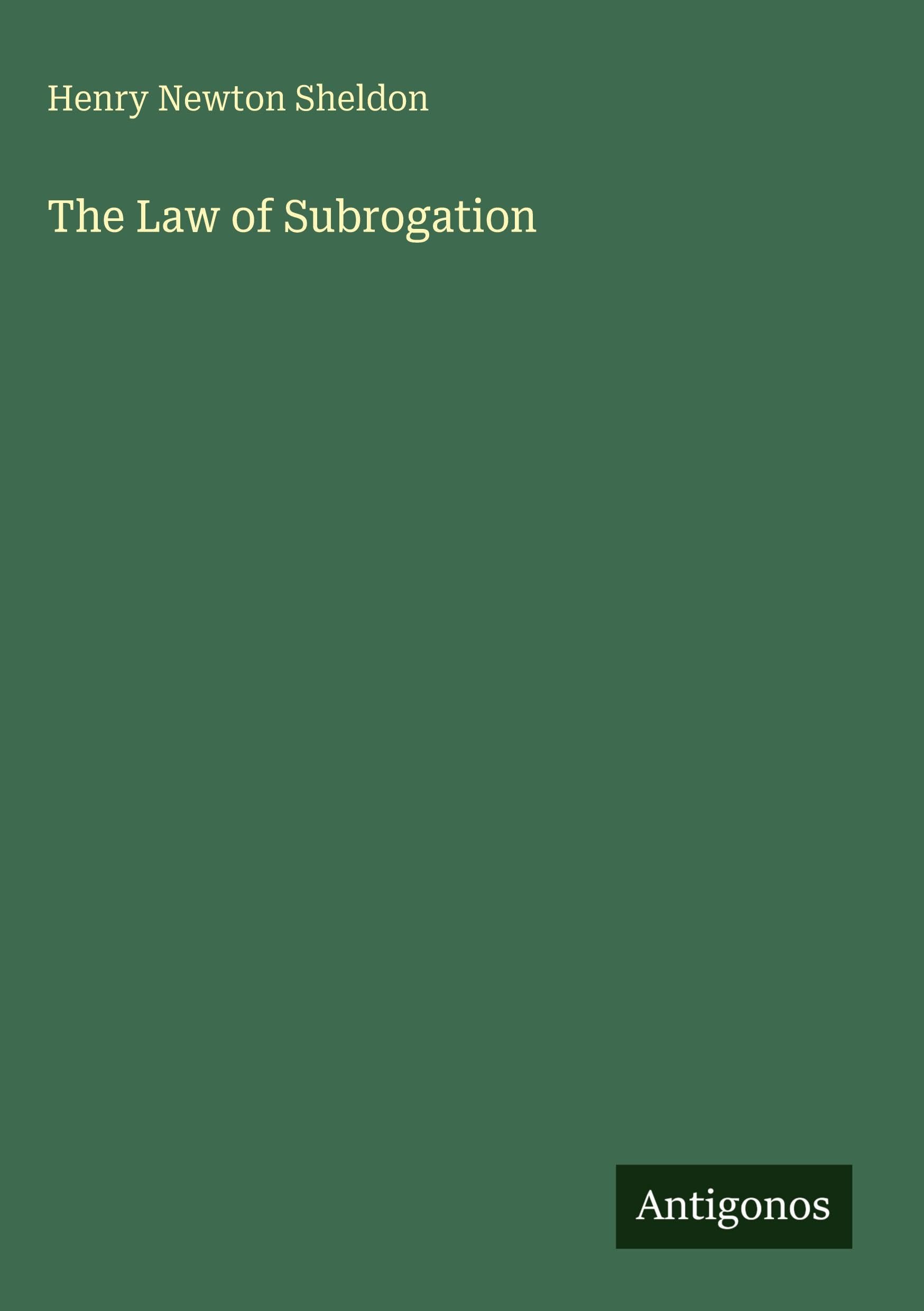 The Law of Subrogation