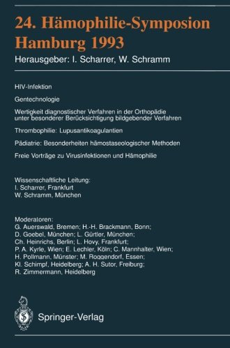 24. Hämophilie-Symposion: Hamburg 1993