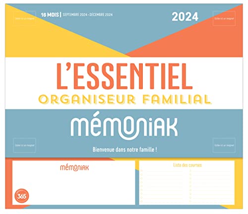 Frigobloc Mensuel 2024 - Calendrier d'organisation familiale / mois (de  sept. 2023 à déc. 2024)
