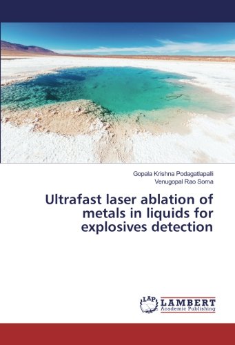 Ultrafast laser ablation of metals in liquids for explosives detection