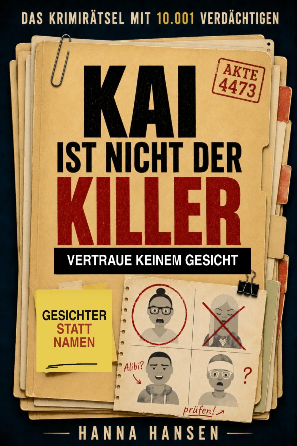 Kai ist nicht der Killer- Vertraue keinem Gesicht: Das Rätselbuch mit 10.001 Gesichtern statt Namenslisten- Logikrätsel, Murder Mystery & Detektivspiel in einem