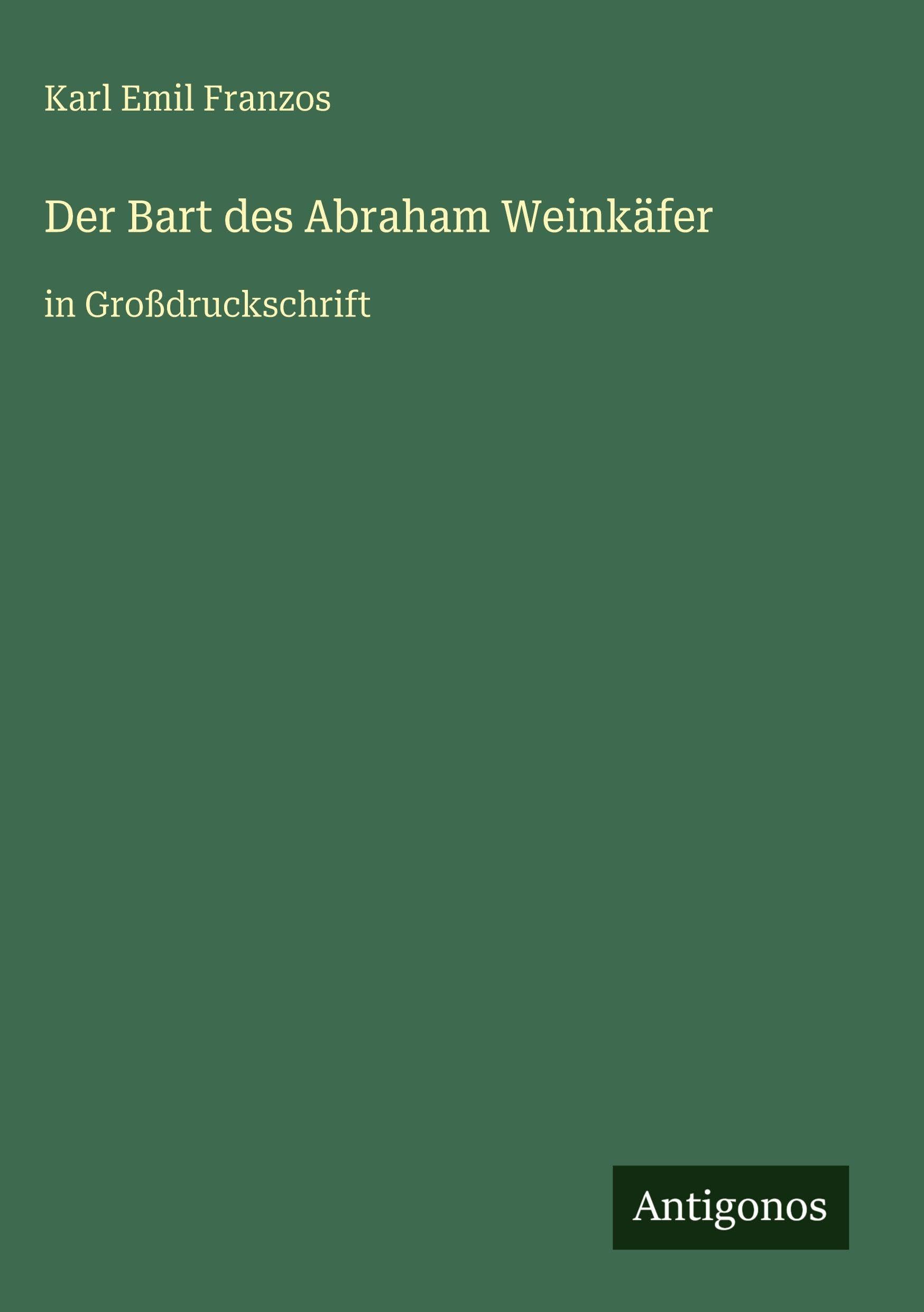 Der Bart des Abraham Weinkäfer: in Großdruckschrift