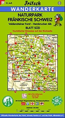 Fritsch Karten, Nr.53, Naturpark Fränkische Schweiz, Blatt Süd (Fritsch Wanderkarten 1:50000)