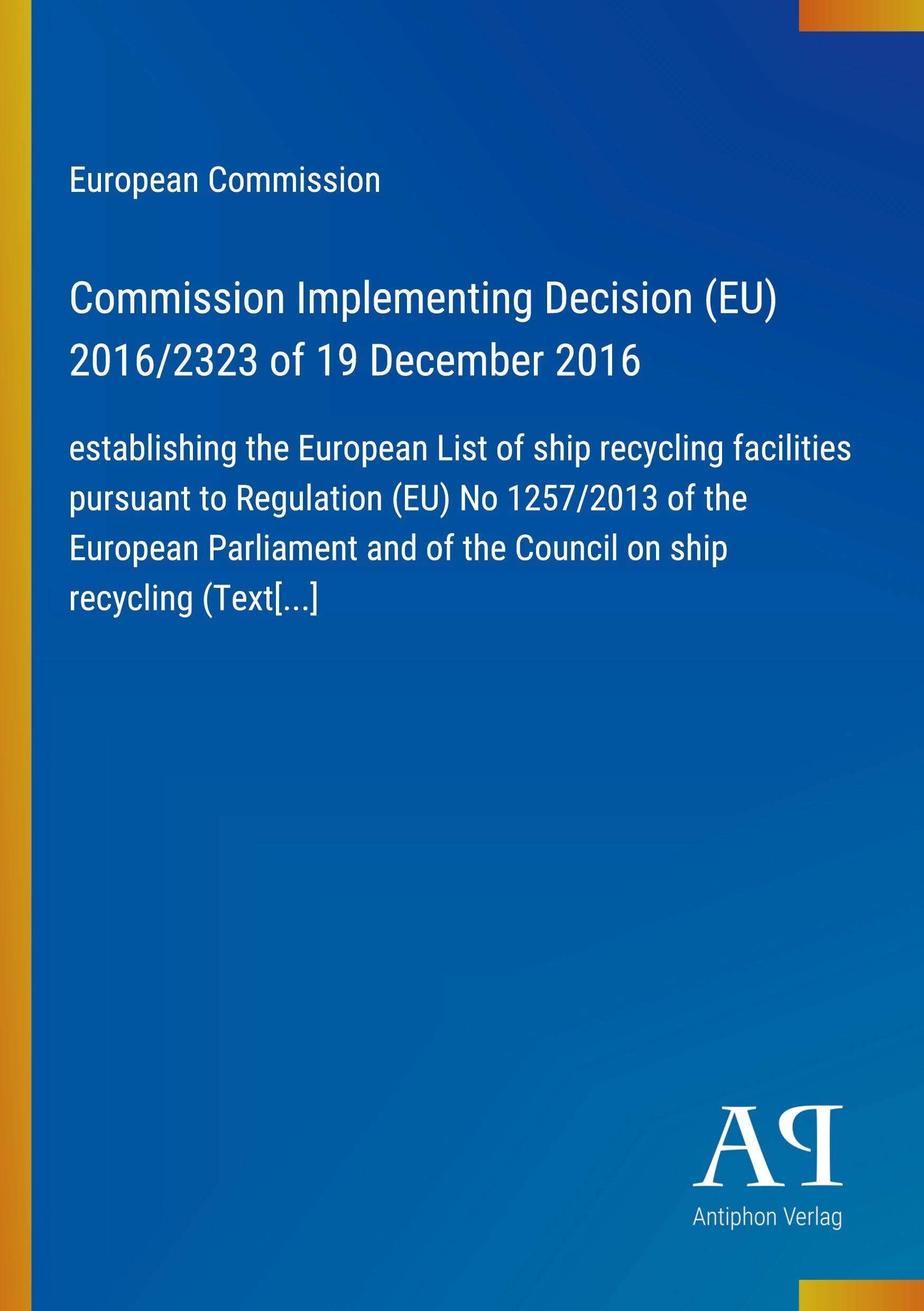 Commission Implementing Decision (EU) 2016/2323 of 19 December 2016