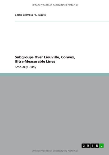 Subgroups Over Liouville, Convex, Ultra-Measurable Lines