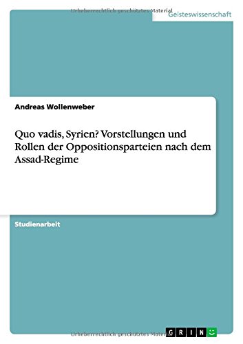Quo vadis, Syrien? Vorstellungen und Rollen der Oppositionsparteien nach dem Assad-Regime