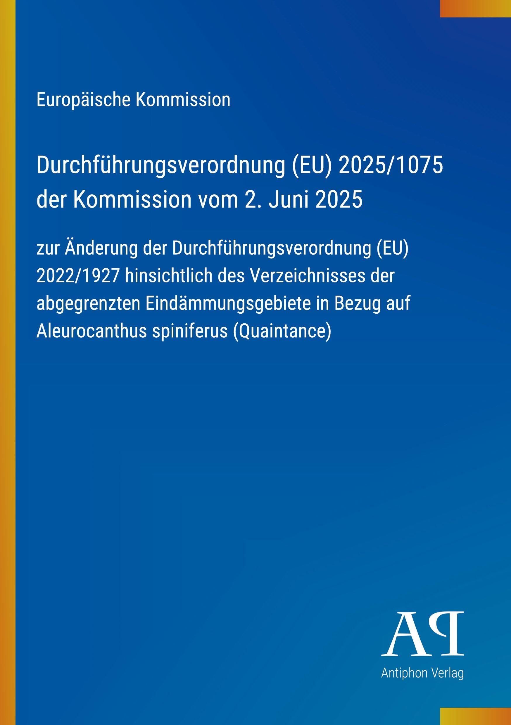 Durchführungsverordnung (EU) 2025/1075 der Kommission vom 2. Juni 2025