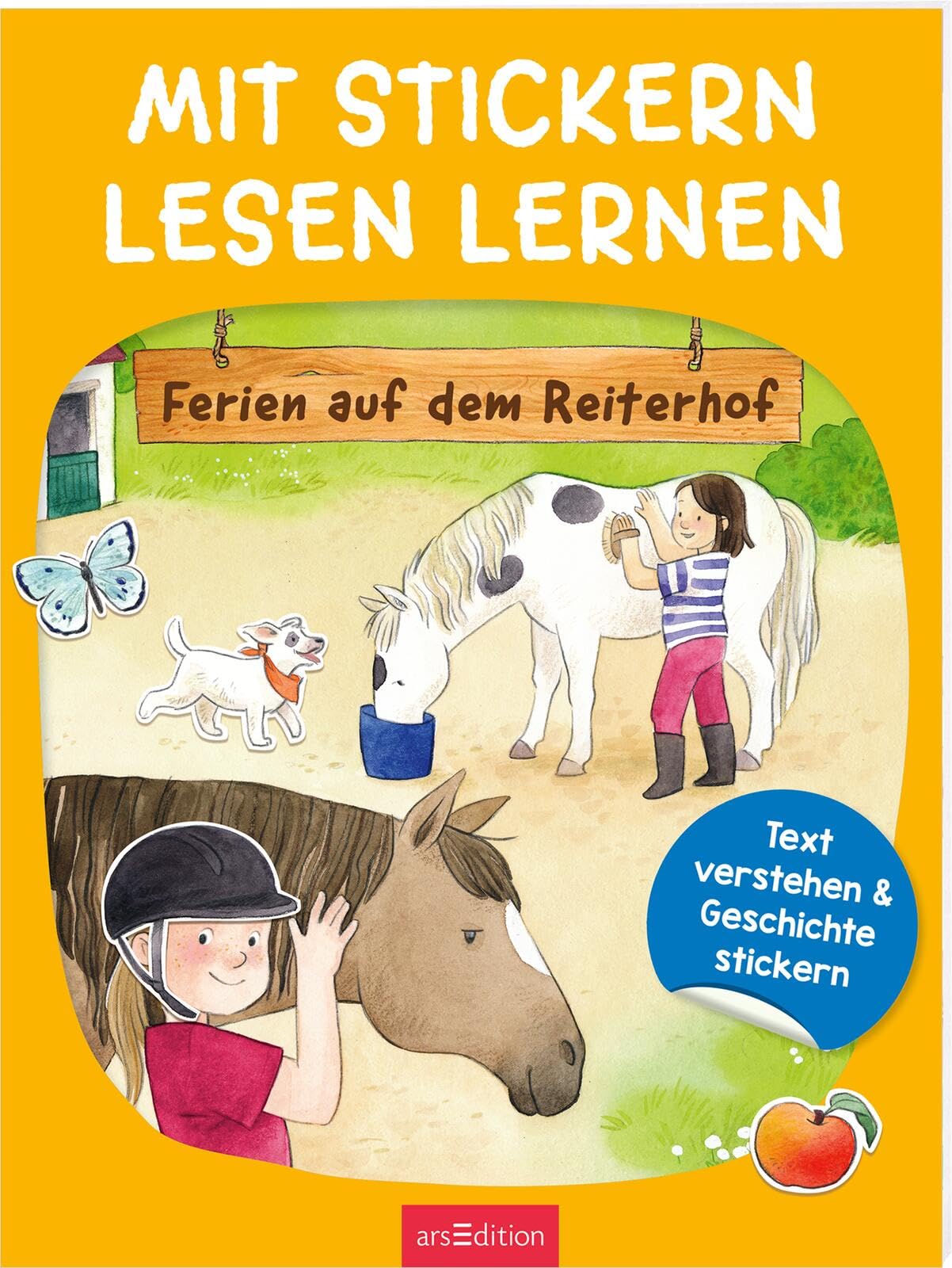 Mit Stickern Lesen lernen – Ferien auf dem Reiterhof: Text verstehen & Geschichte stickern | Leseförderung mit Spaßfaktor: Stickern für Erstleser:innen