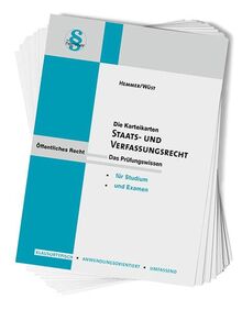 32300 - Karten Staatsrecht und Verfassungsrecht: Karteikarten (Karteikarten - Öffentliches Recht): Das Prüfungswissen für Studium und Examen