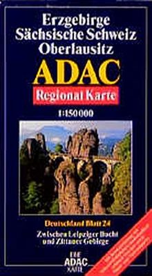 ADAC Karte, Erzgebirge, Sächsische Schweiz, Oberlausitz