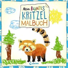 Mein buntes Kritzel-Malbuch (Roter Panda): Kritzelbuch mit über 40 farbigen Motiven für Kinder ab 2 Jahre - Erstes Kritzeln und Ausmalen für Mädchen und Jungen