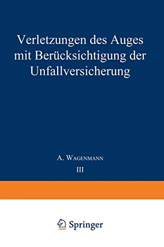 Verletzungen des Auges mit Berücksichtigung der Unfallversicherung (Handbuch der Gesamten Augenheilkunde)