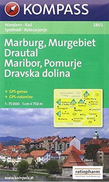 Marburg, Murgebiet, Drautal / Maribor, Pomurje, Dravska dolina: 1 : 75 000: Wandern / Rad. Sprehodi / Kolesarjenje. GPS-genau