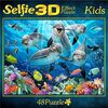 M.I.C. Gnther GmbH&Co.KG Selfie 3D Effect Puzzle Kids Motiv Delfin 48 Teile