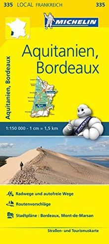 Michelin Aquitanien - Bordeaux: Straßen- und Tourismuskarte 1:150.000 (MICHELIN Localkarten)