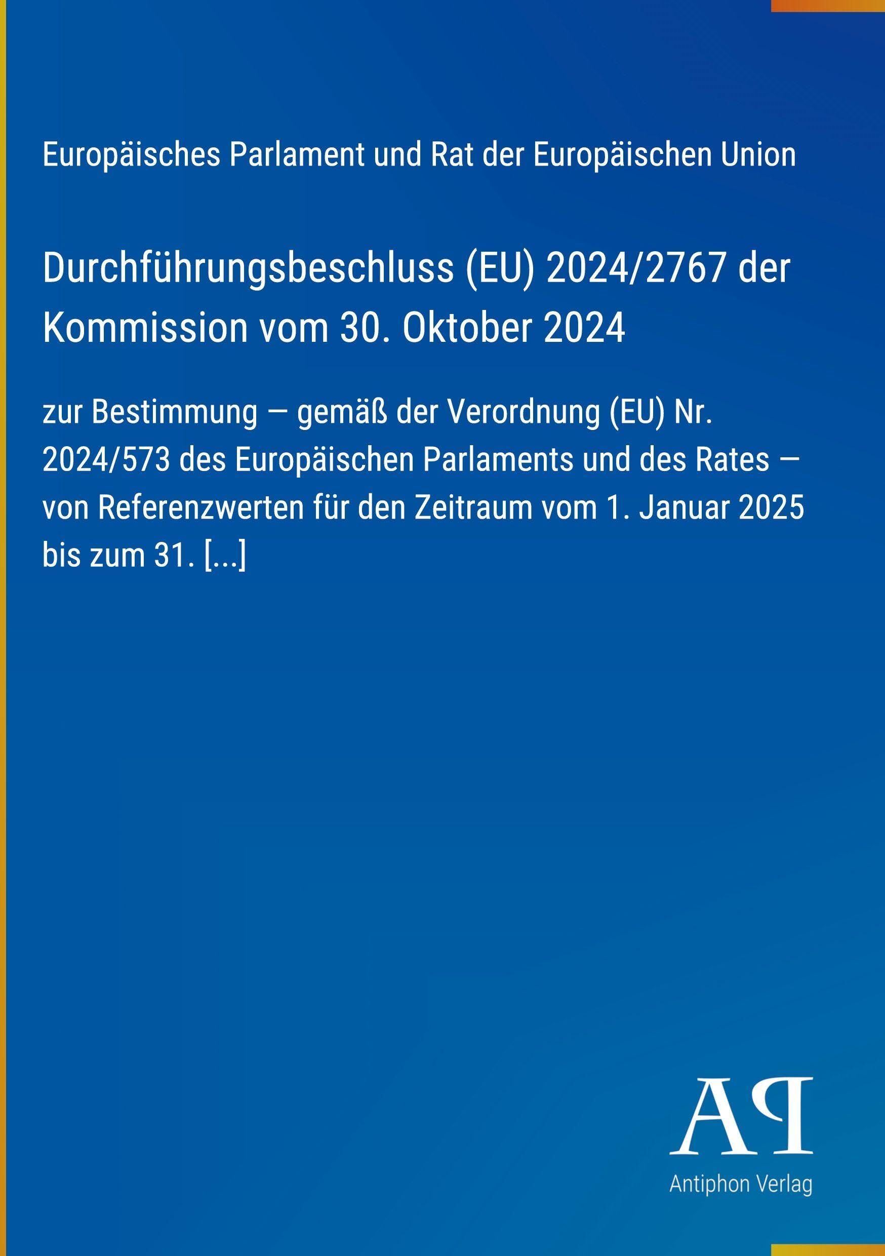 Durchführungsbeschluss (EU) 2024/2767 der Kommission vom 30. Oktober 2024
