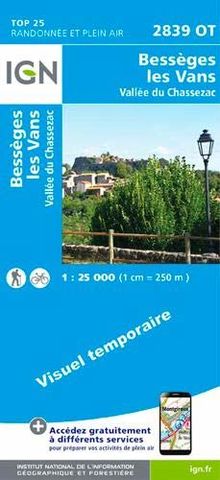 Bessèges les Vans Vallée du Chassezac 1:25 000